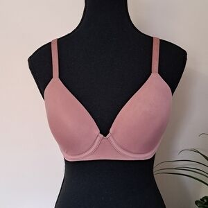 Aerie Real Free Bra 34C Women's Full Converage Bra Rose Pink/Brown